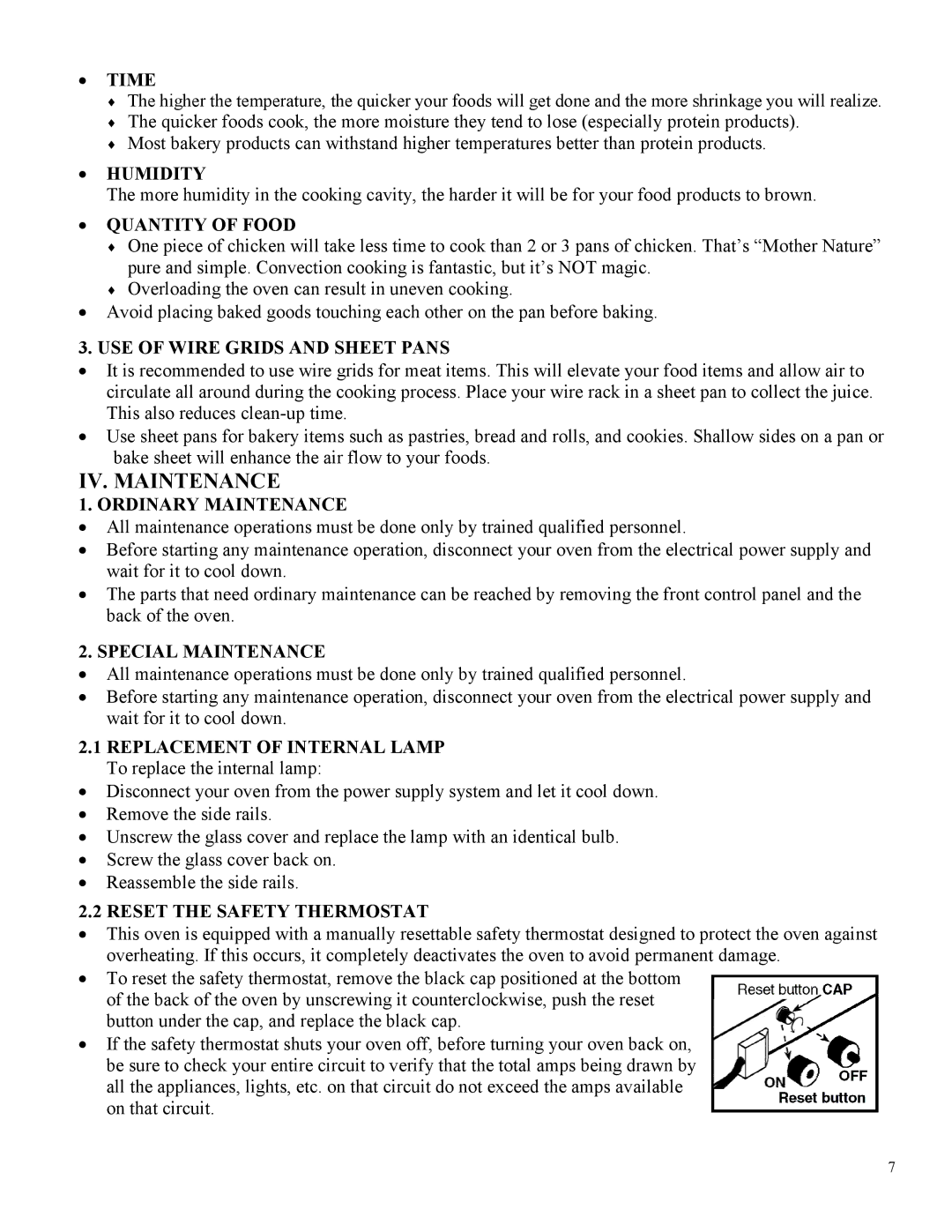 Broil King POV-003 instruction manual IV. Maintenance 