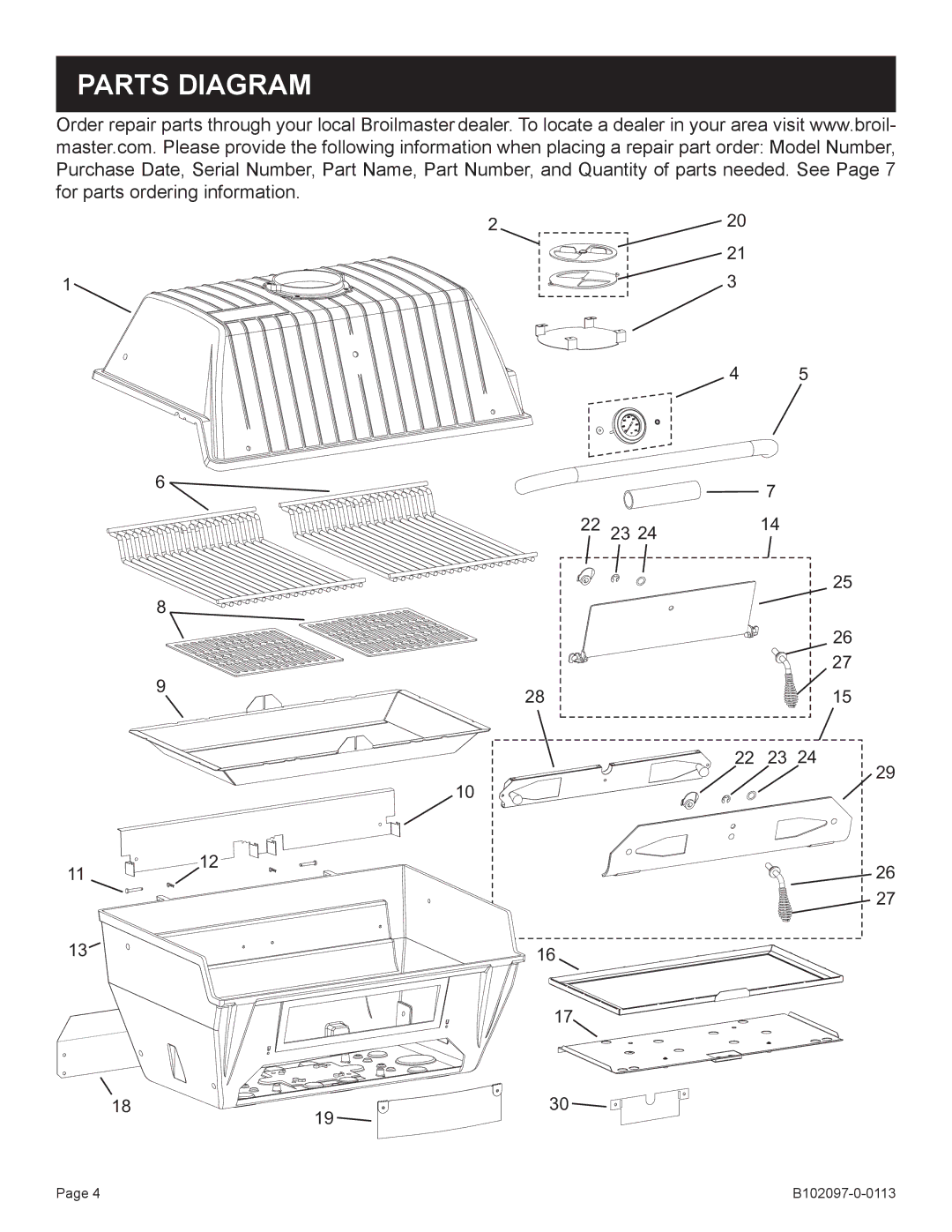 Broilmaster C3-1 owner manual Parts Diagram 