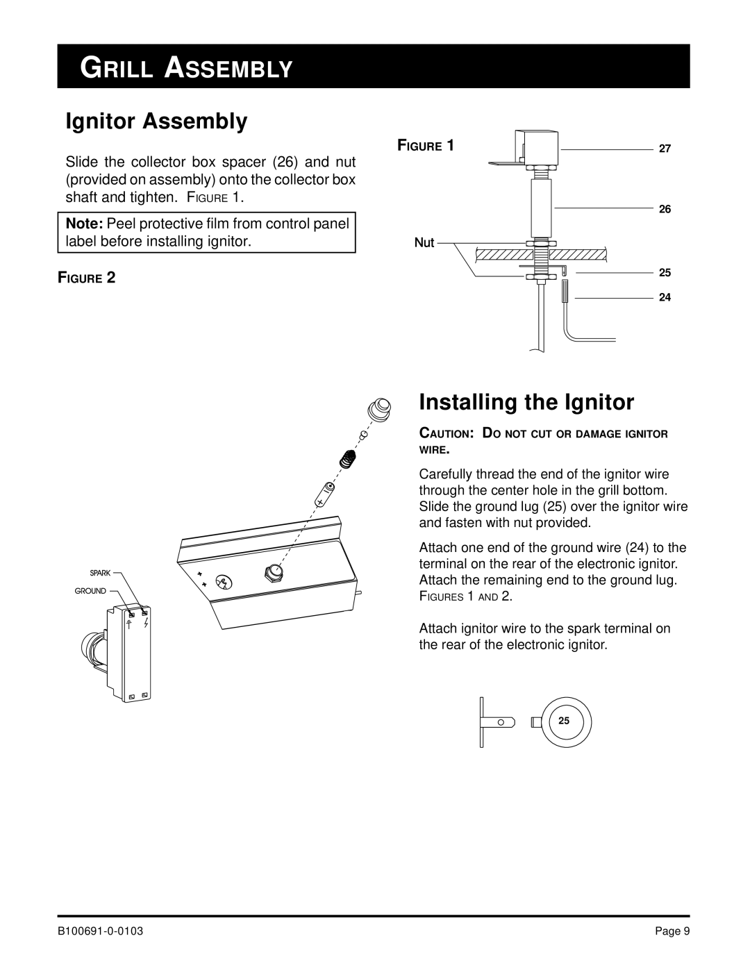 Broilmaster D3-1, D4-1 owner manual Ignitor Assembly, Installing the Ignitor 