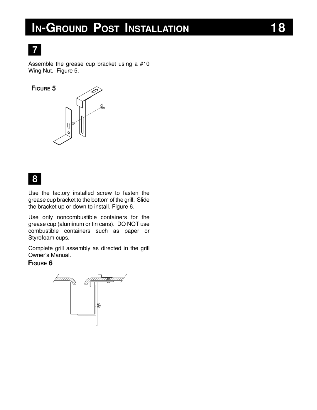 Broilmaster AND P48, DC, U26SS, U48, PB, PC owner manual IN-GROUND Post Installation 