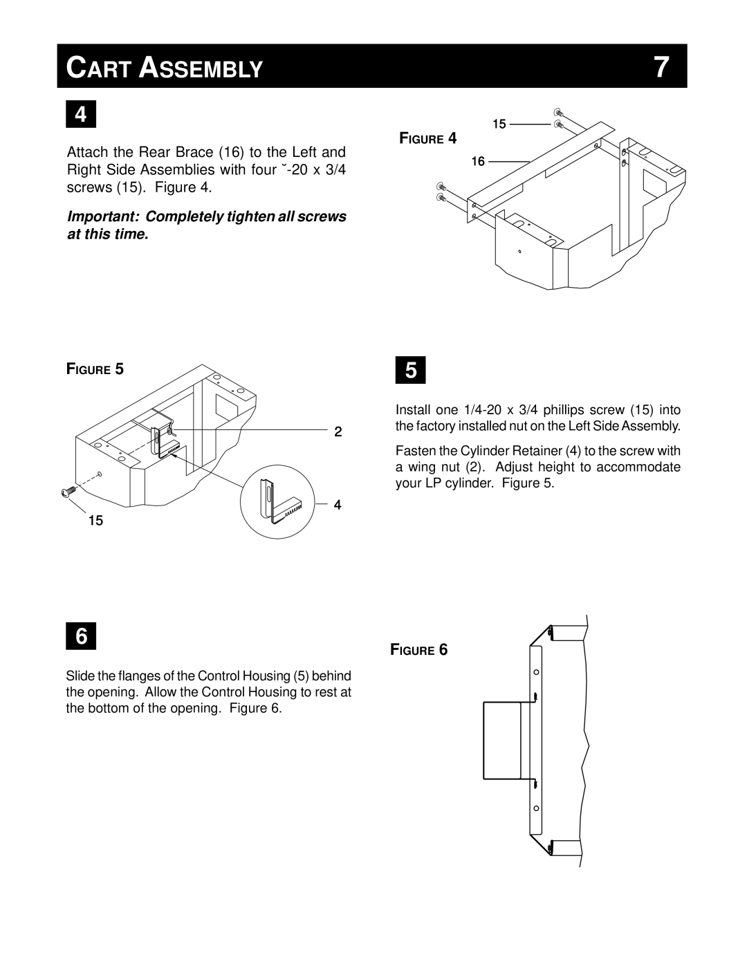 Broilmaster DC, U26SS, U48, PB, PC, AND P48 owner manual Important Completely tighten all screws at this time 