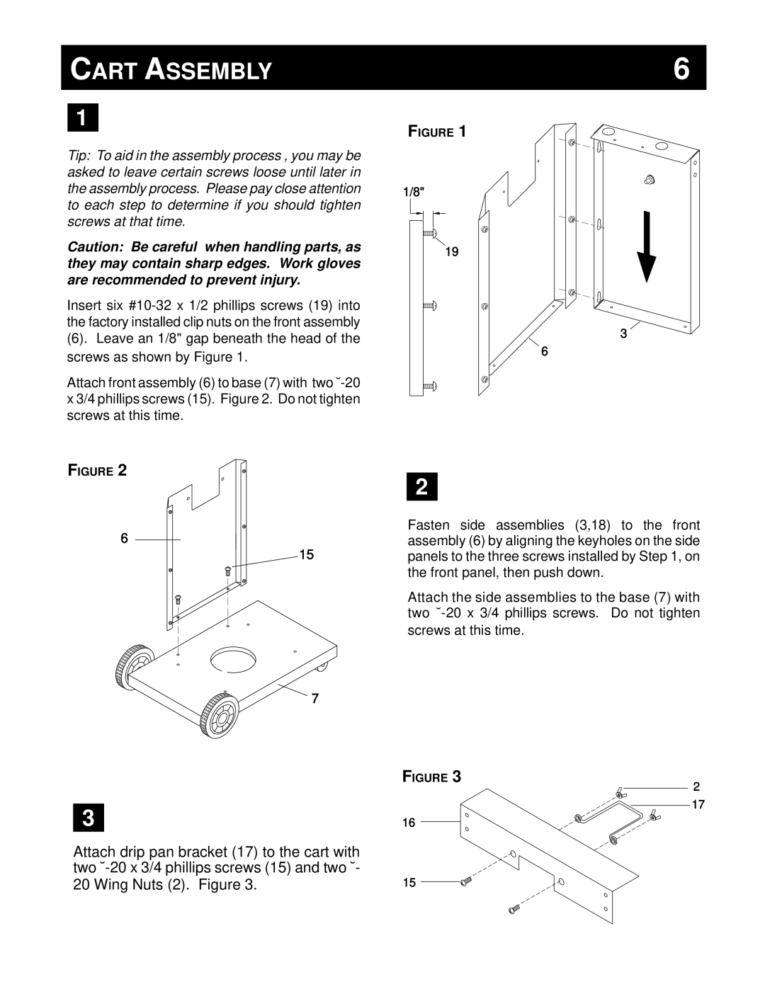 Broilmaster U26SS, DC, U48, PB, PC, AND P48 owner manual Cart Assembly 