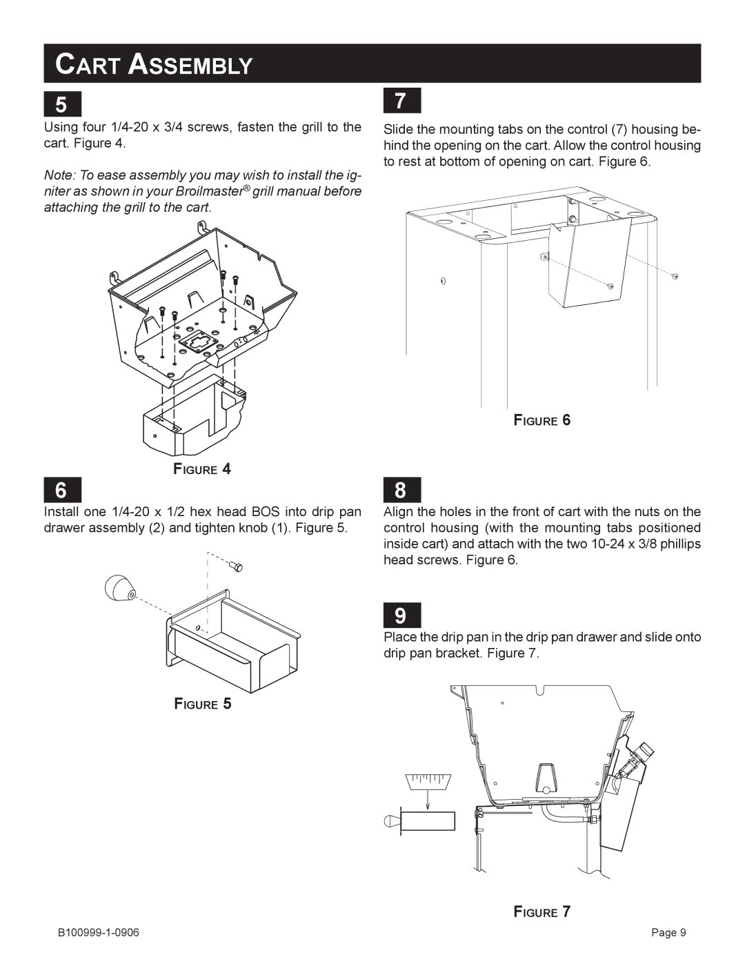 Broilmaster PC2CART-1, DC2CART-1 owner manual Cart Assembly 