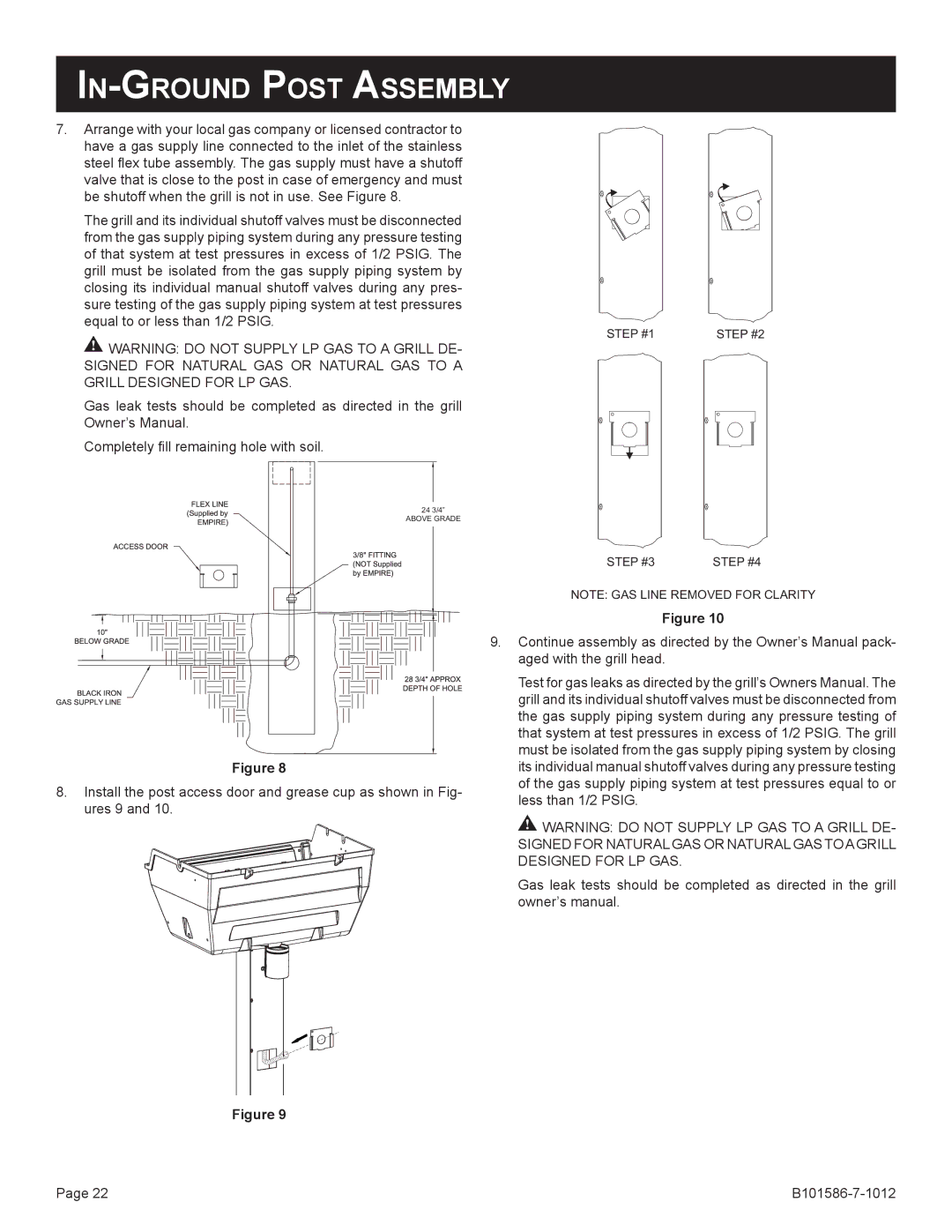 Broilmaster BL26P-1, DCB1-2, SS26P-1, SS48G-1, PCB1-2, B101652 owner manual Step #1 