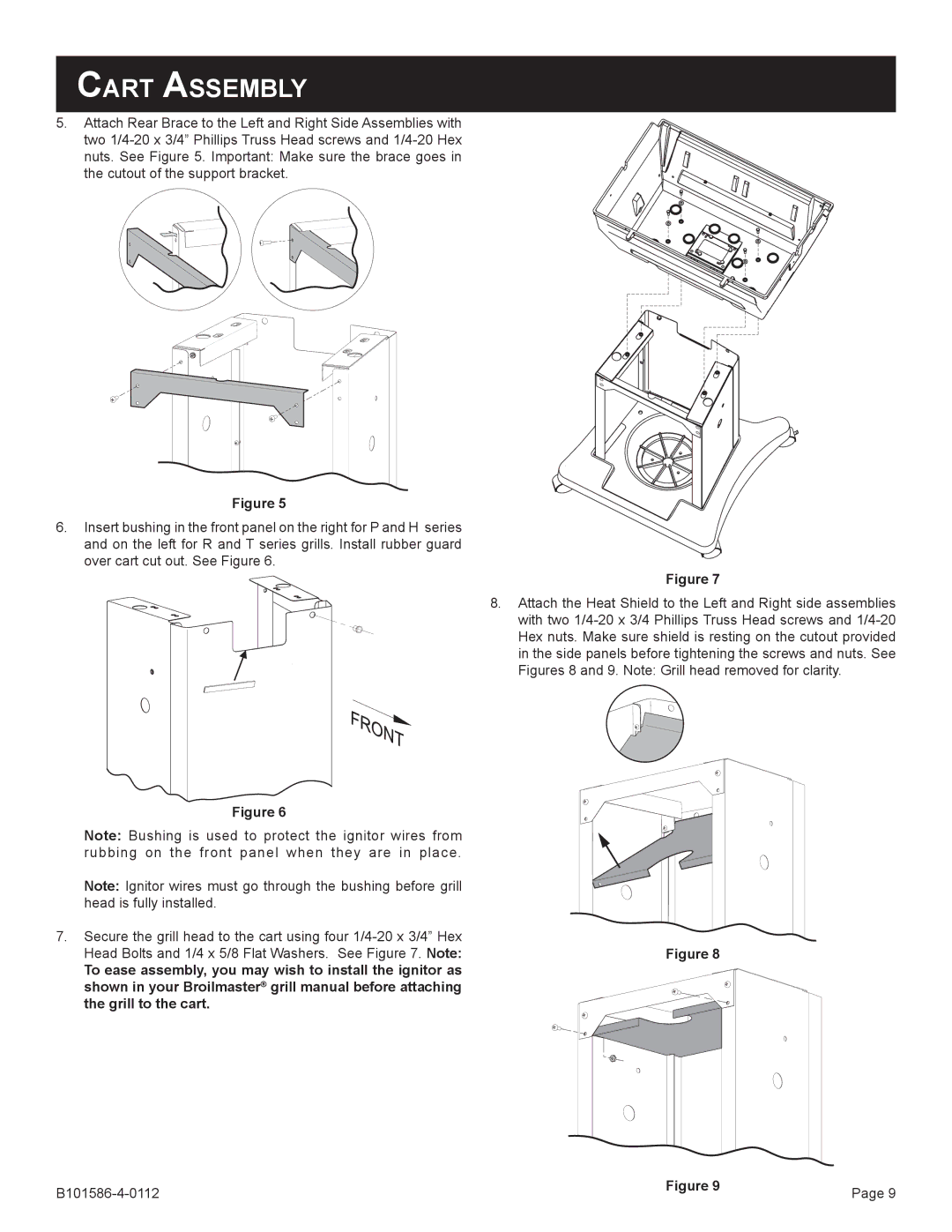 Broilmaster SS26P-1, DCB1-2, SS48G-1, PCB1-2, BL26P-1, BL48G-1, B101652, B101586-4-0112 owner manual Cart Assembly 