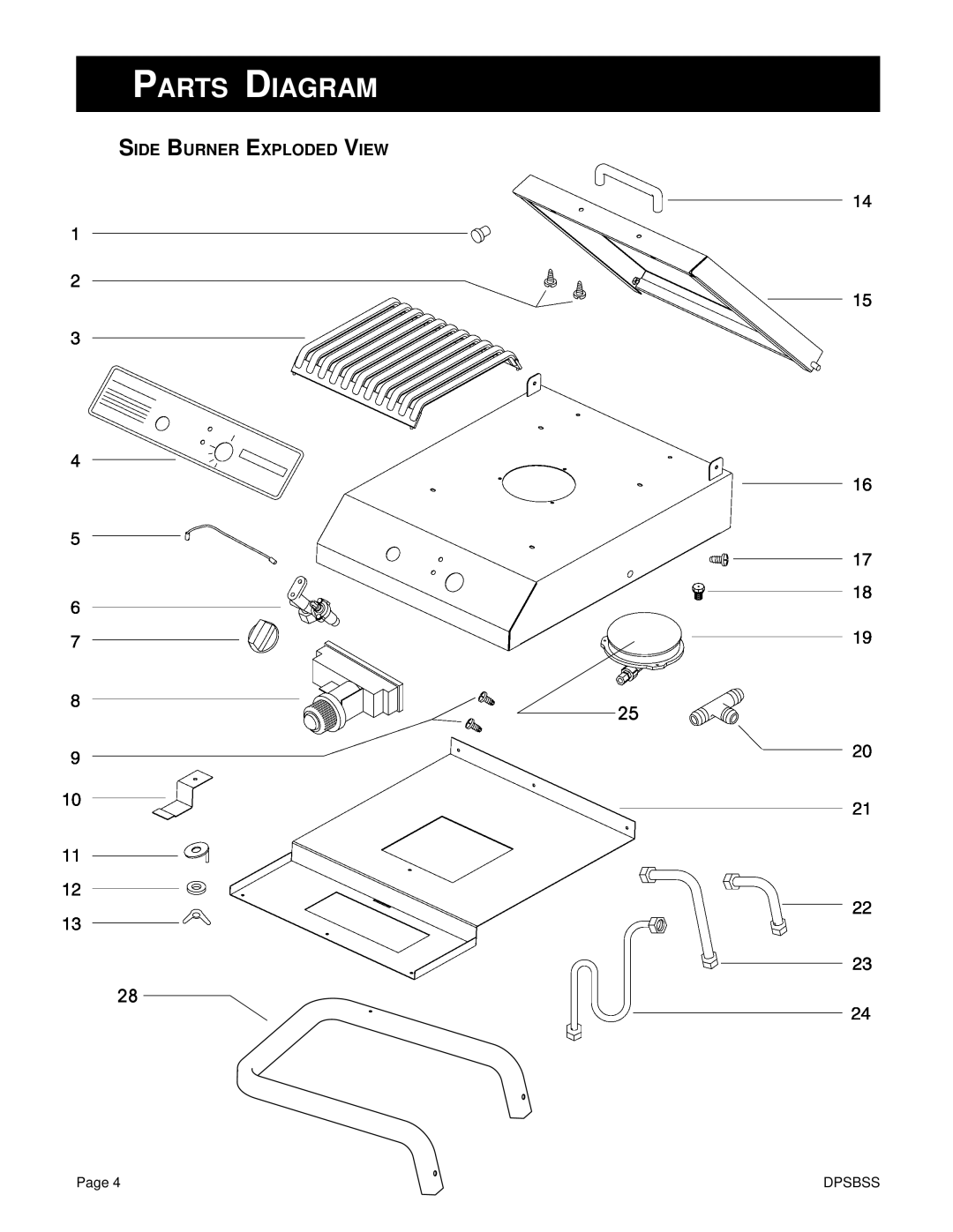 Broilmaster DPSBSS owner manual Parts Diagram 