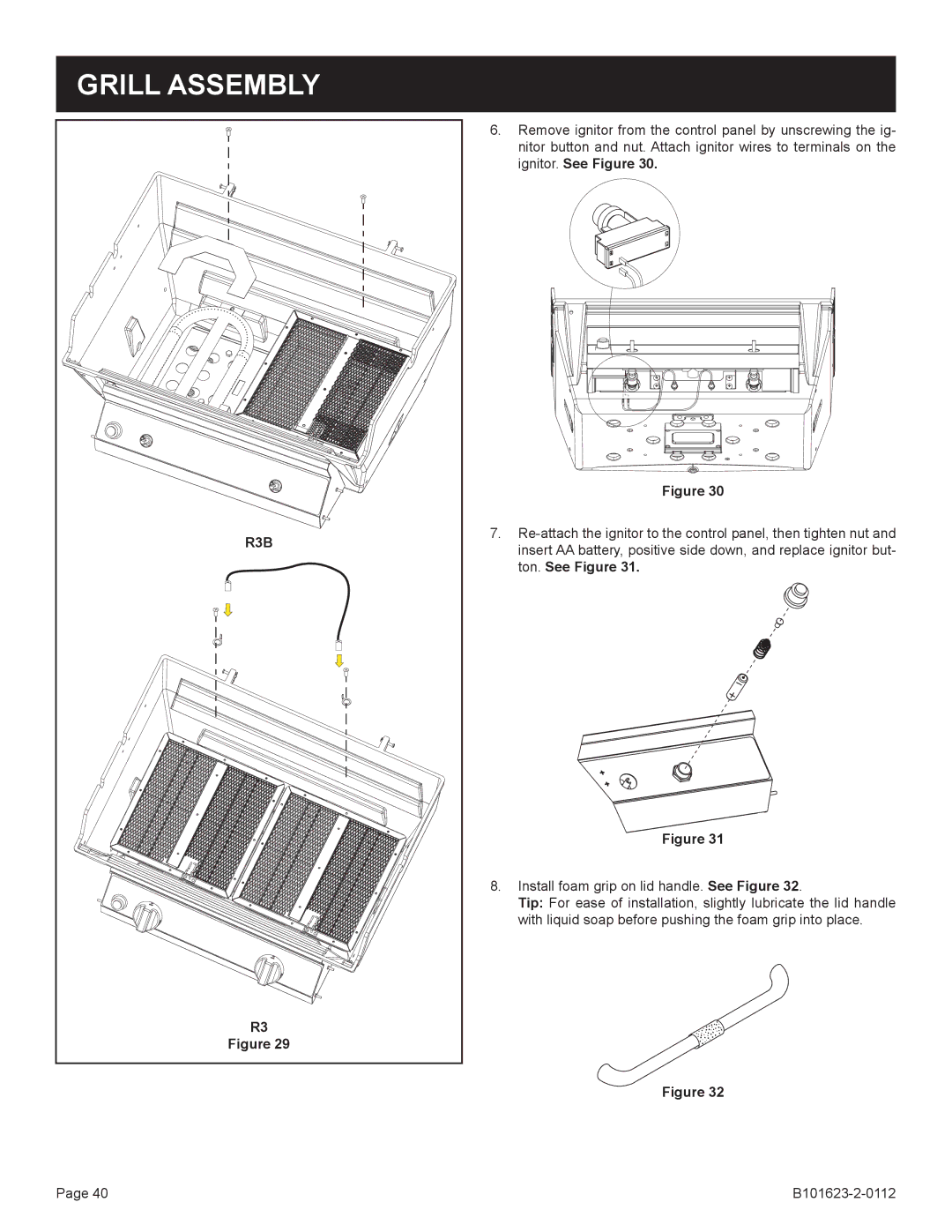 Broilmaster P3X-1, H4XN-1, H3XPK-1, H4PK-1, H3XN-1, H3X-1, H4X-1, P4XN-1, P4X-1, P4XF-1, P3XFN-1, P3XN-1, P3XF-1 manual Grill Assembly 