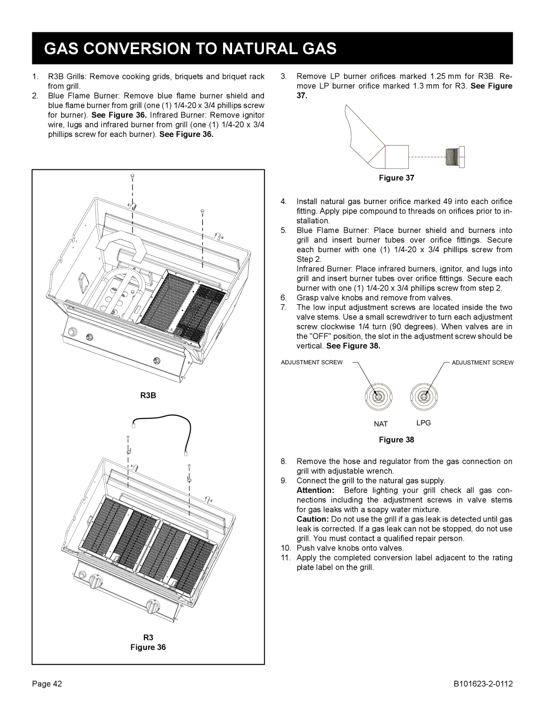 Broilmaster H4XN-1, H3XPK-1, H4PK-1, H3XN-1, H3X-1, H4X-1, P4XN-1, P4X-1, P4XF-1, P3XFN-1, P3XN-1 GAS Conversion to Natural GAS 