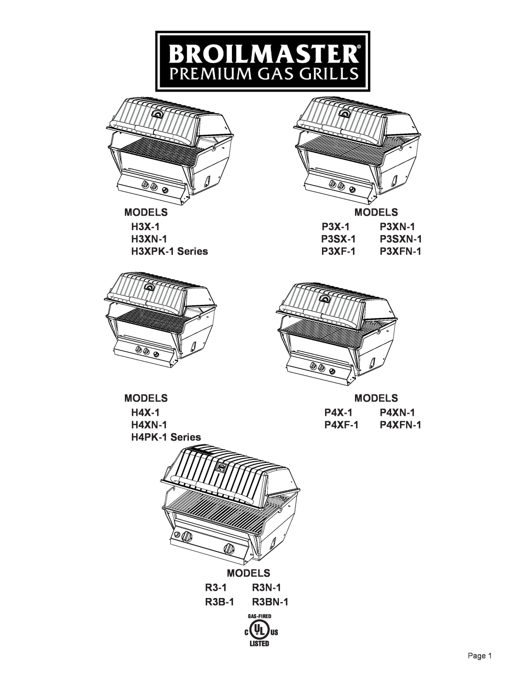 Broilmaster H4PK-1 SERIES, H4XN-1, H3XPK-1, H3XN-1, H4X-1, P4XN-1, P4X-1, P4XF-1, P3XFN-1, P3XN-1, P3XF-1 manual P3SXN-1, Page 