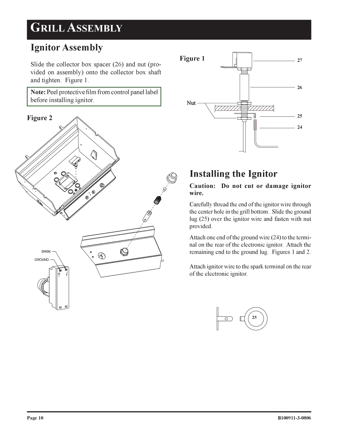 Broilmaster P3-1, P4-1 owner manual Ignitor Assembly, Installing the Ignitor 