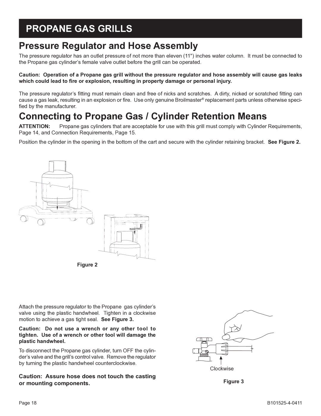 Broilmaster P3SXN-1 Pressure Regulator and Hose Assembly, Connecting to Propane Gas / Cylinder Retention Means, Clockwise 