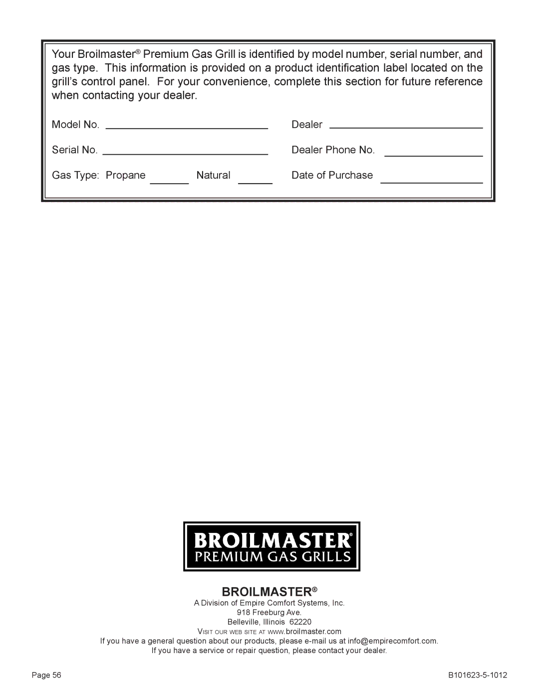 Broilmaster R3-1, P4XFN-1 manual Broilmaster 