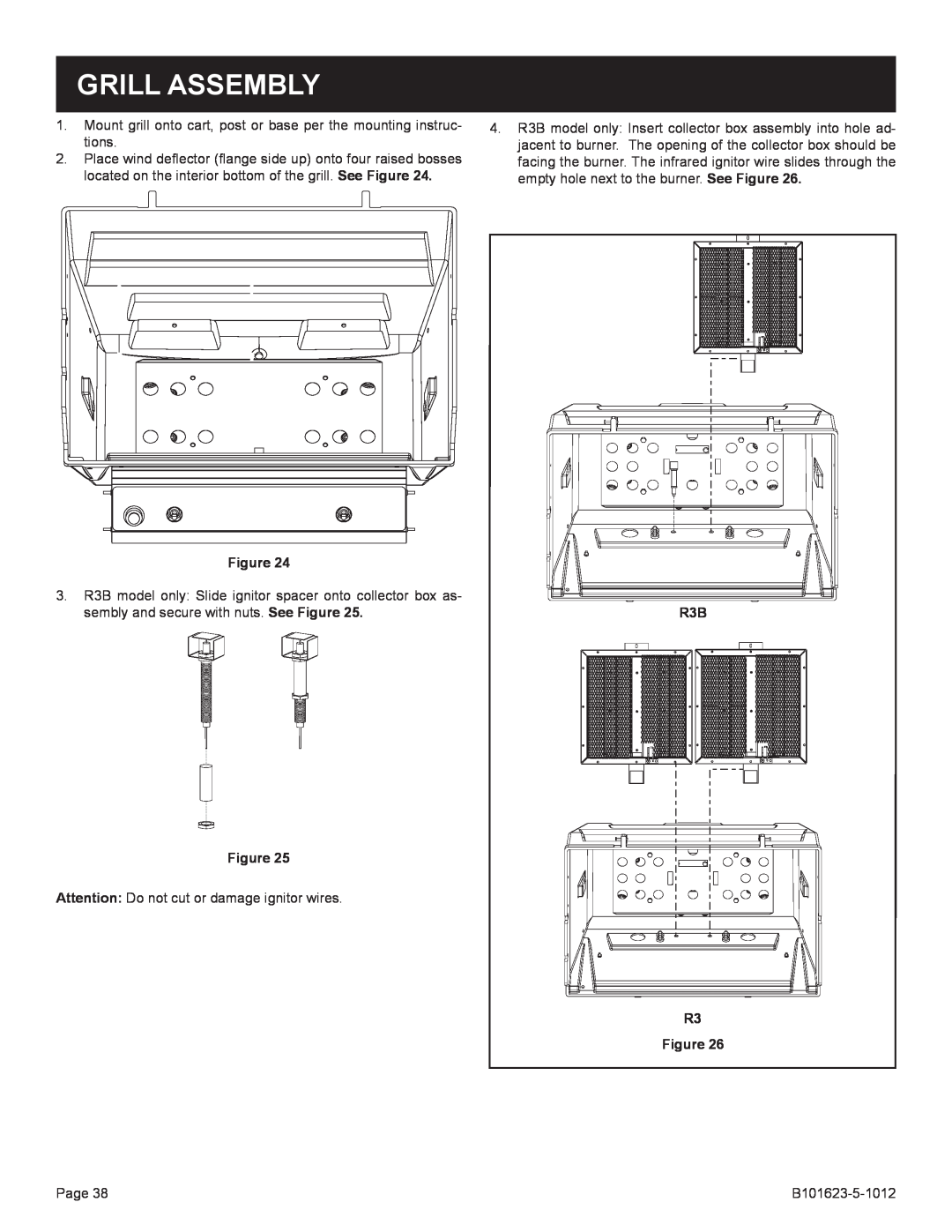 Broilmaster R3-1, P4XFN-1 manual Grill Assembly, R3B R3 