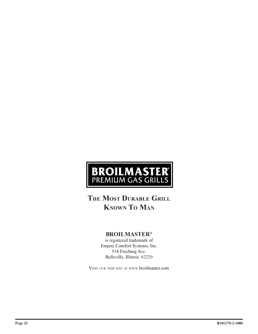 Broilmaster R3N-1, R3-1, R3BN-1, R3B-1 owner manual Broilmaster 