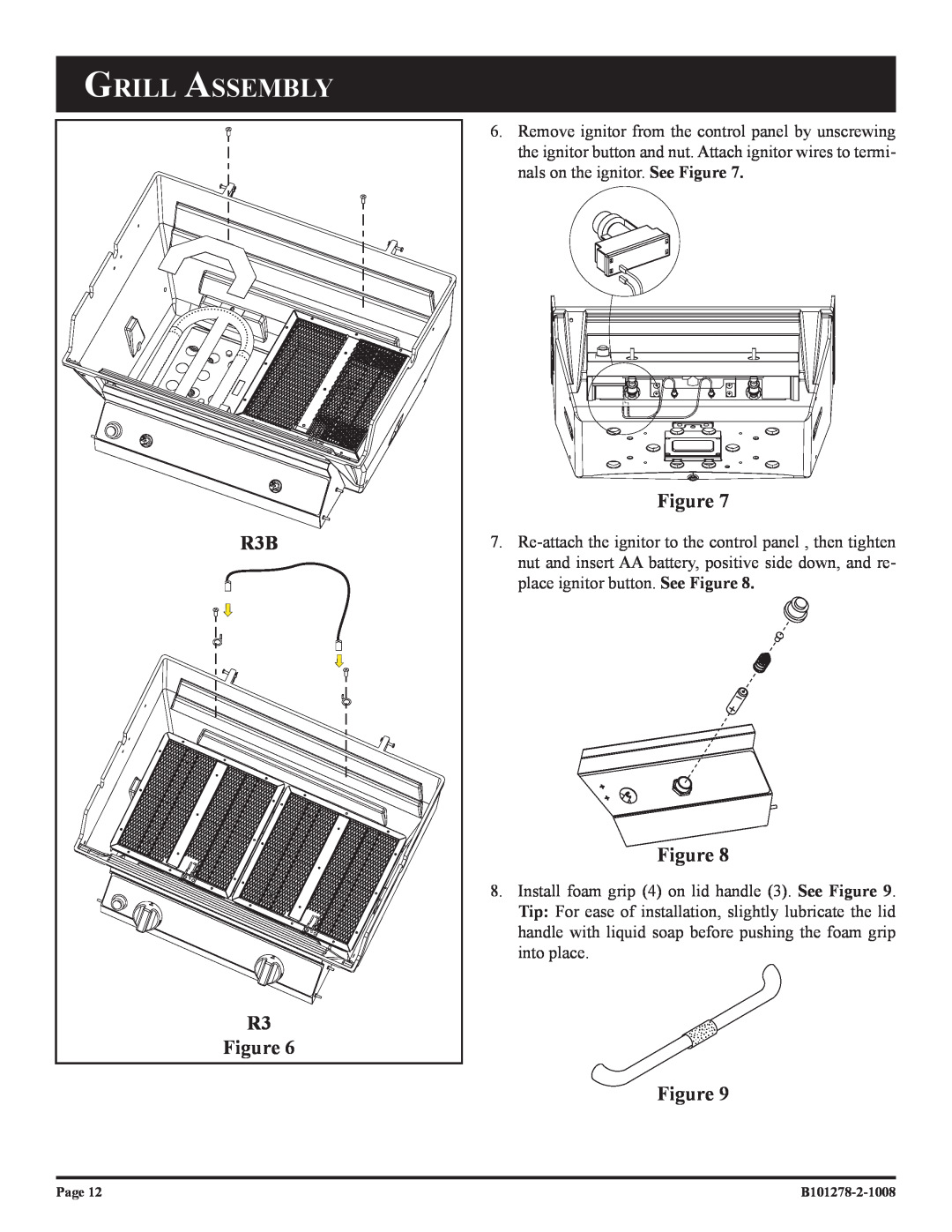 Broilmaster R3N-1, R3-1, R3BN-1, R3B-1 owner manual Grill Assembly 