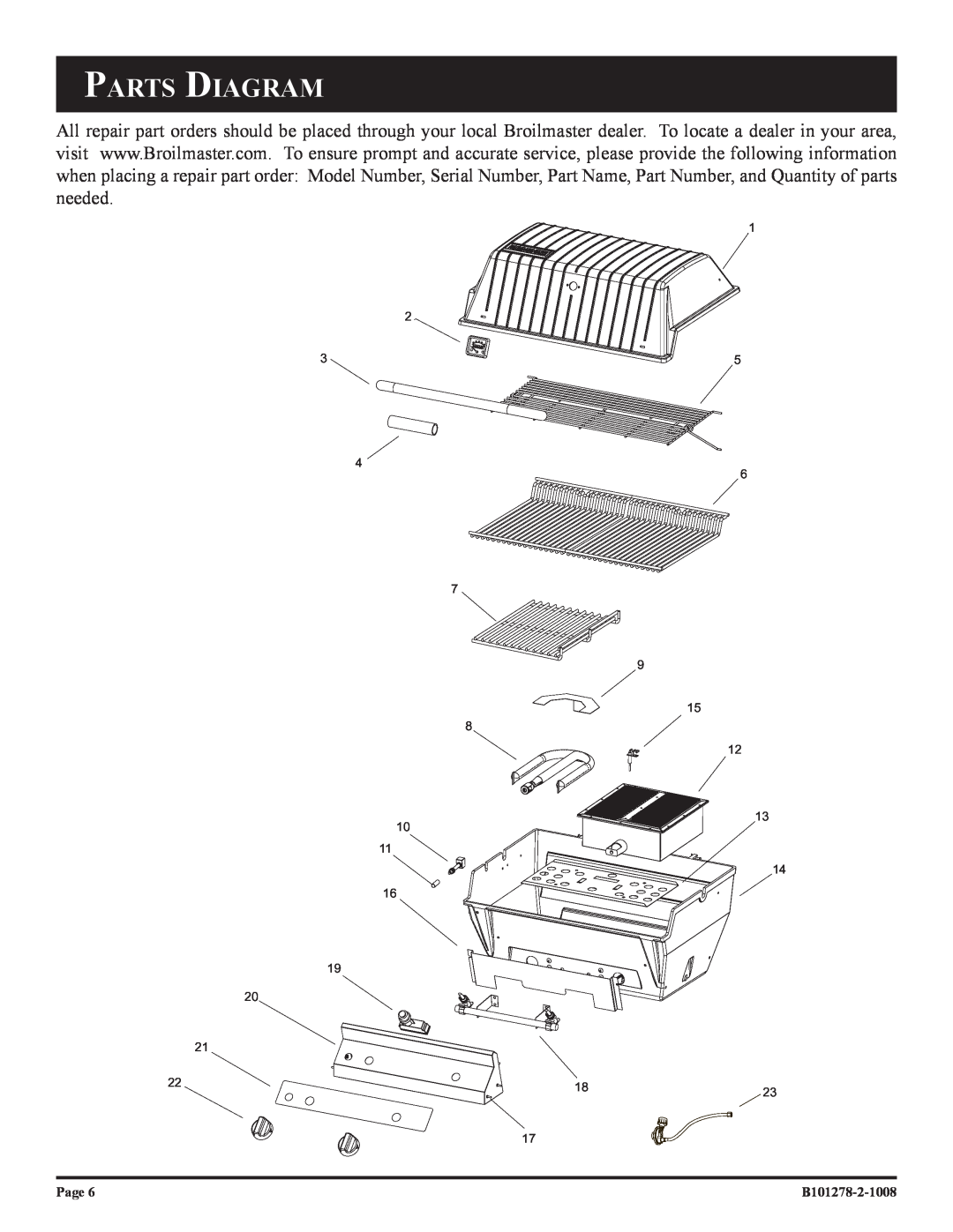 Broilmaster R3BN-1, R3N-1, R3-1, R3B-1 owner manual Parts Diagram, Page, B101278-2-1008 