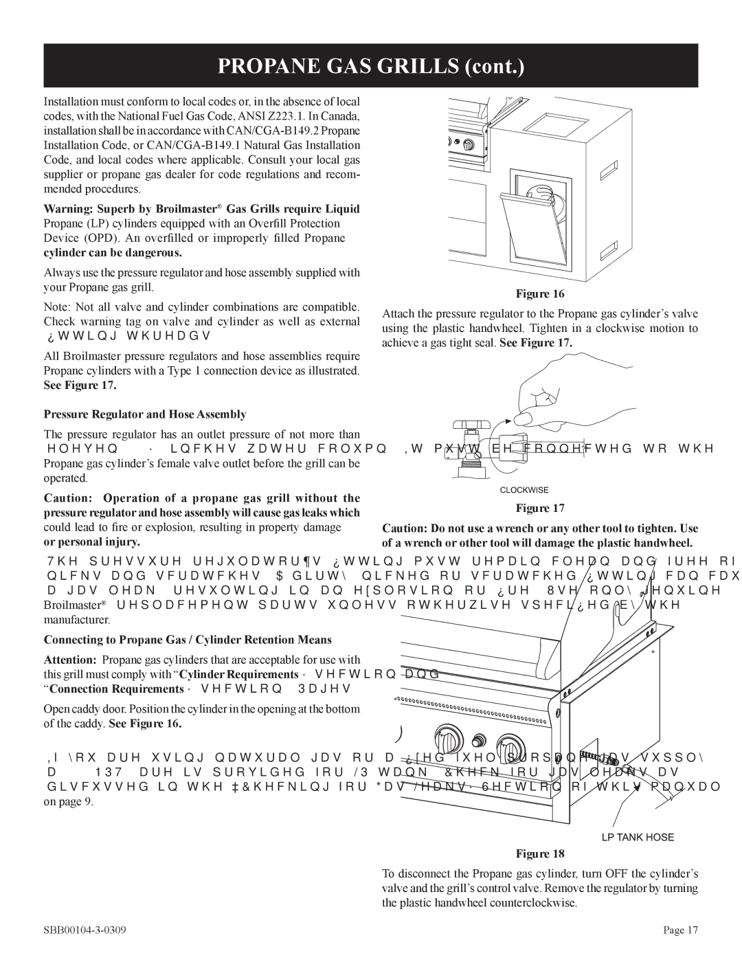 Broilmaster SBB2804-1 owner manual See Figure Pressure Regulator and Hose Assembly 