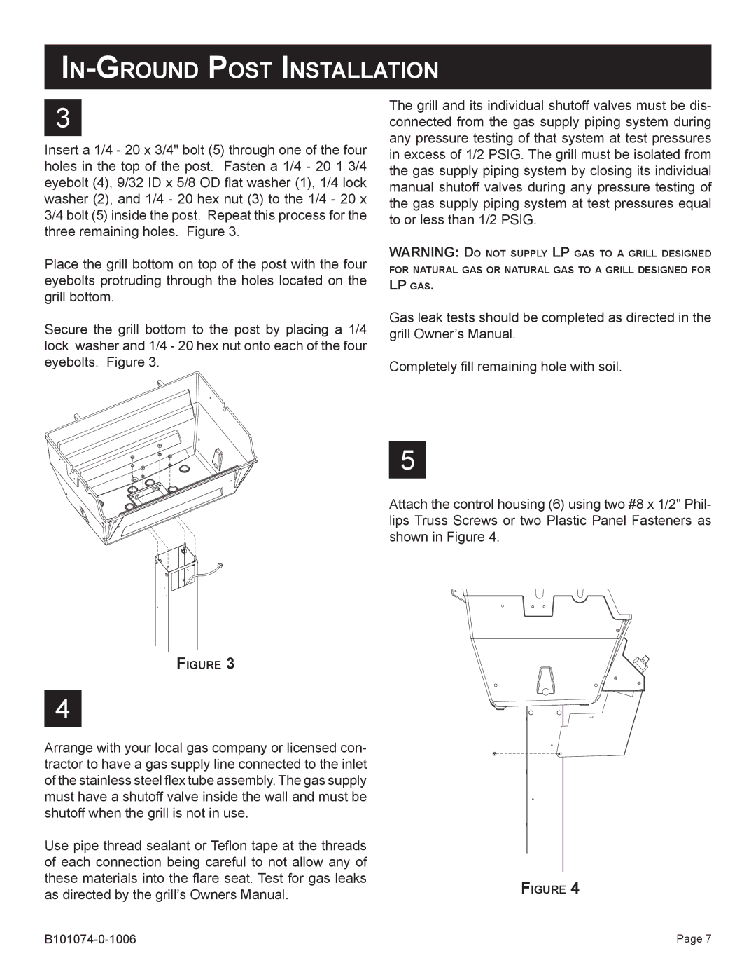 Broilmaster BP48-1, SSP48-1 owner manual Lp Gas 