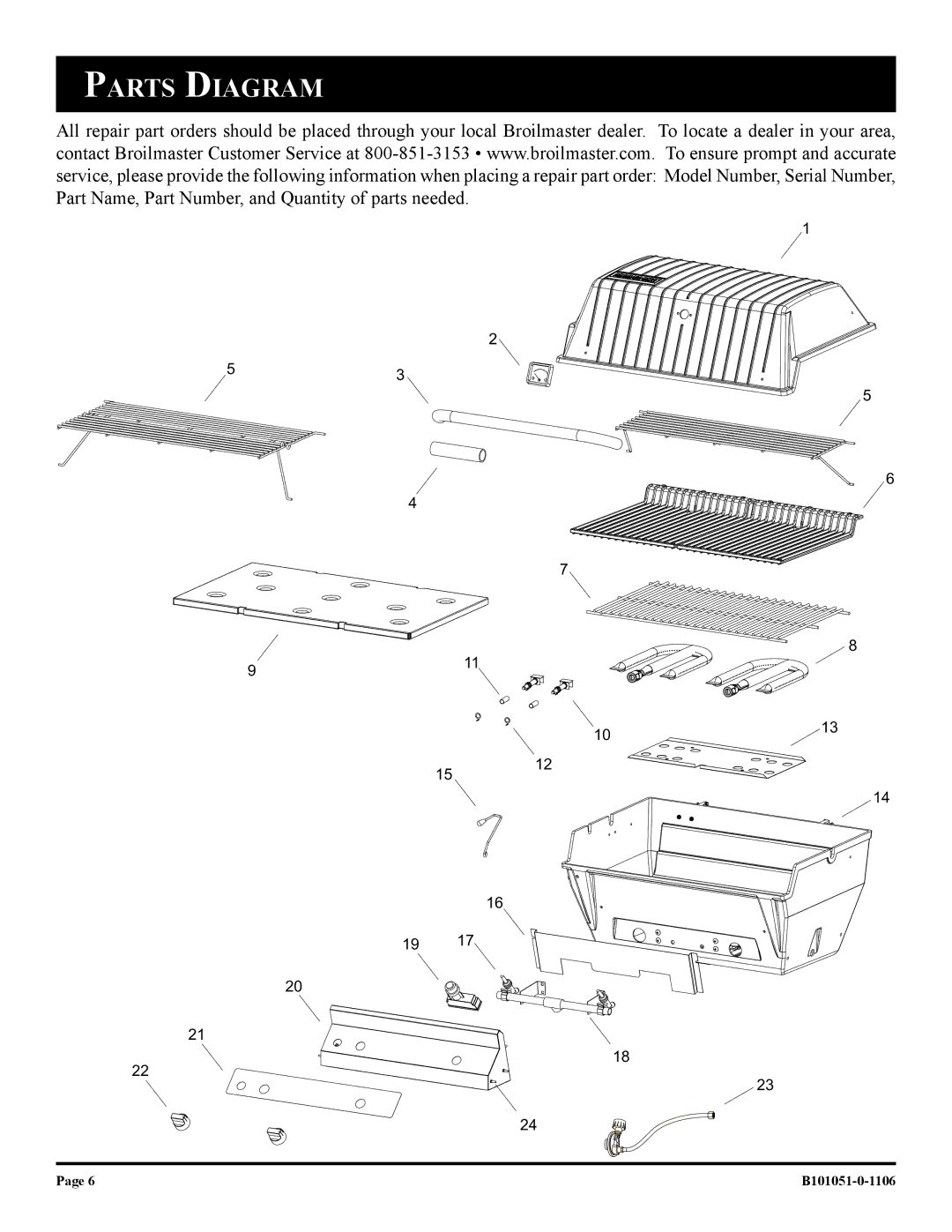 Broilmaster T3N-1 T3C-1, T3CFN-1, T3CN-1 T3CF-1, T3-1 owner manual Parts Diagram 