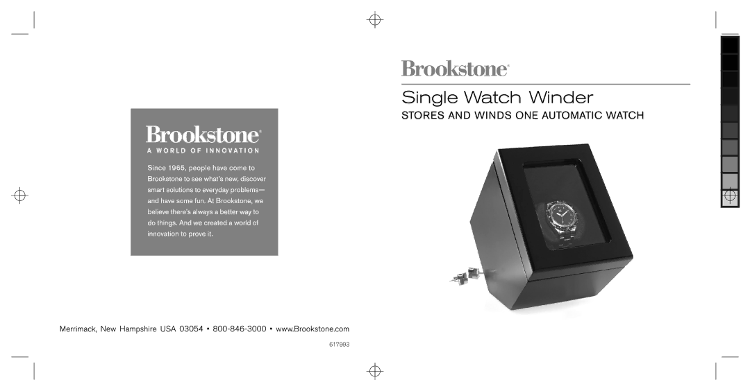 Brookstone 617993 manual Single Watch Winder 