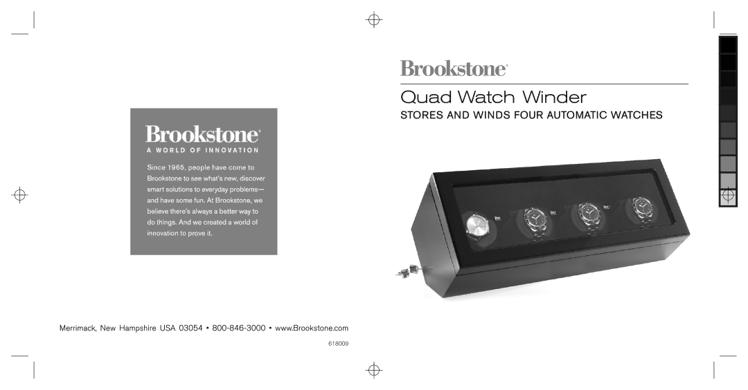 Brookstone 618009 manual Quad Watch Winder 