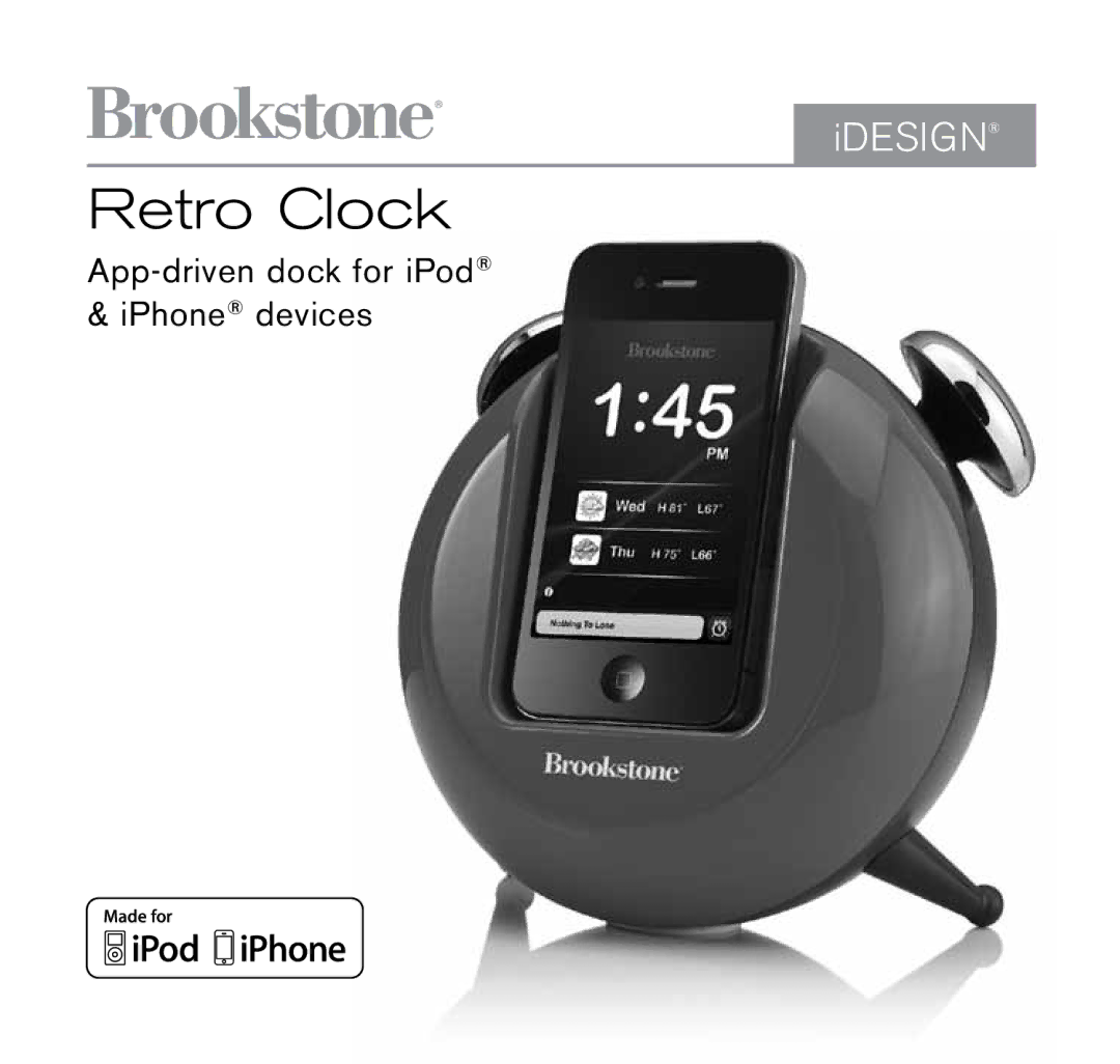 Brookstone 643403 manual Retro Clock 