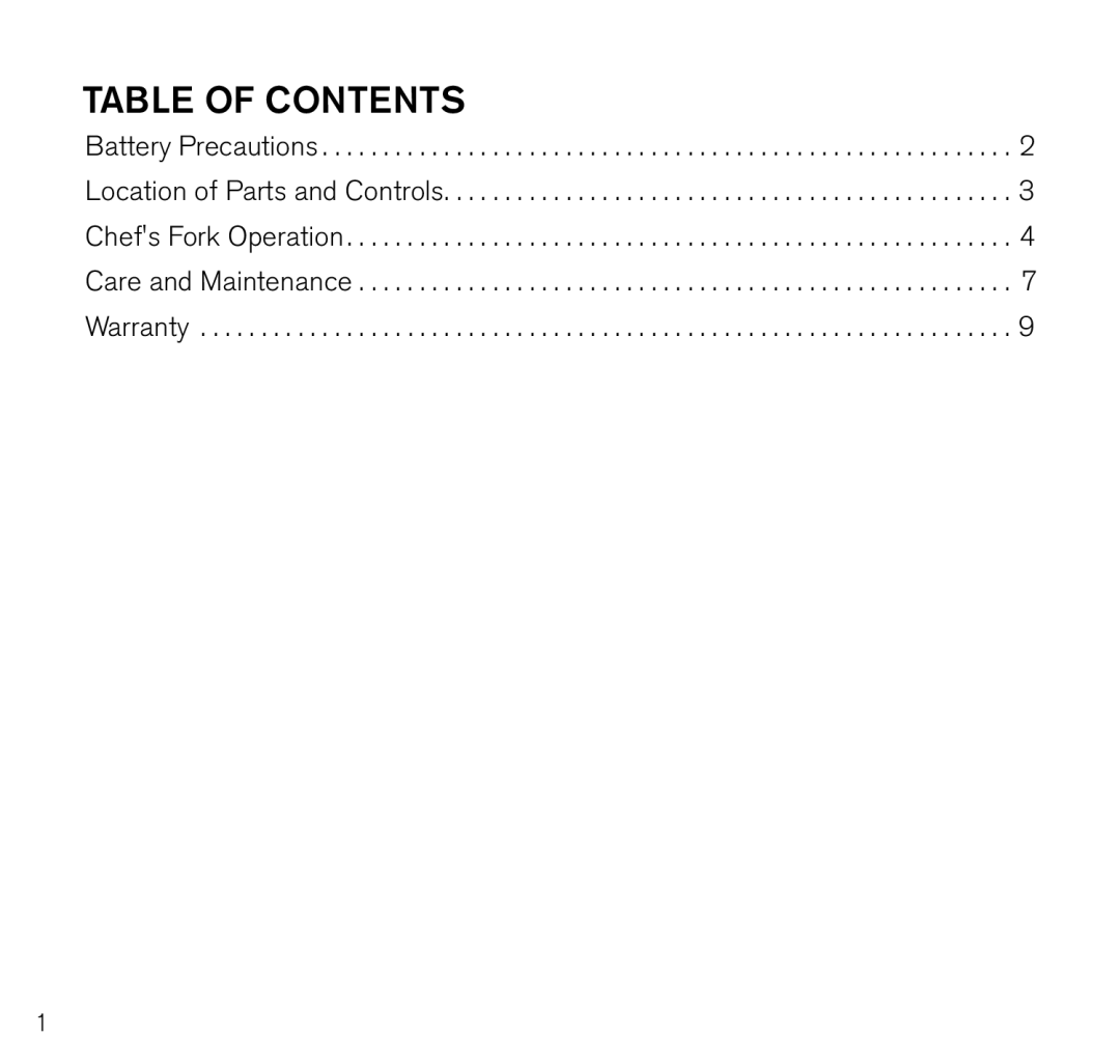 Brookstone 798333 manual Table of contents 