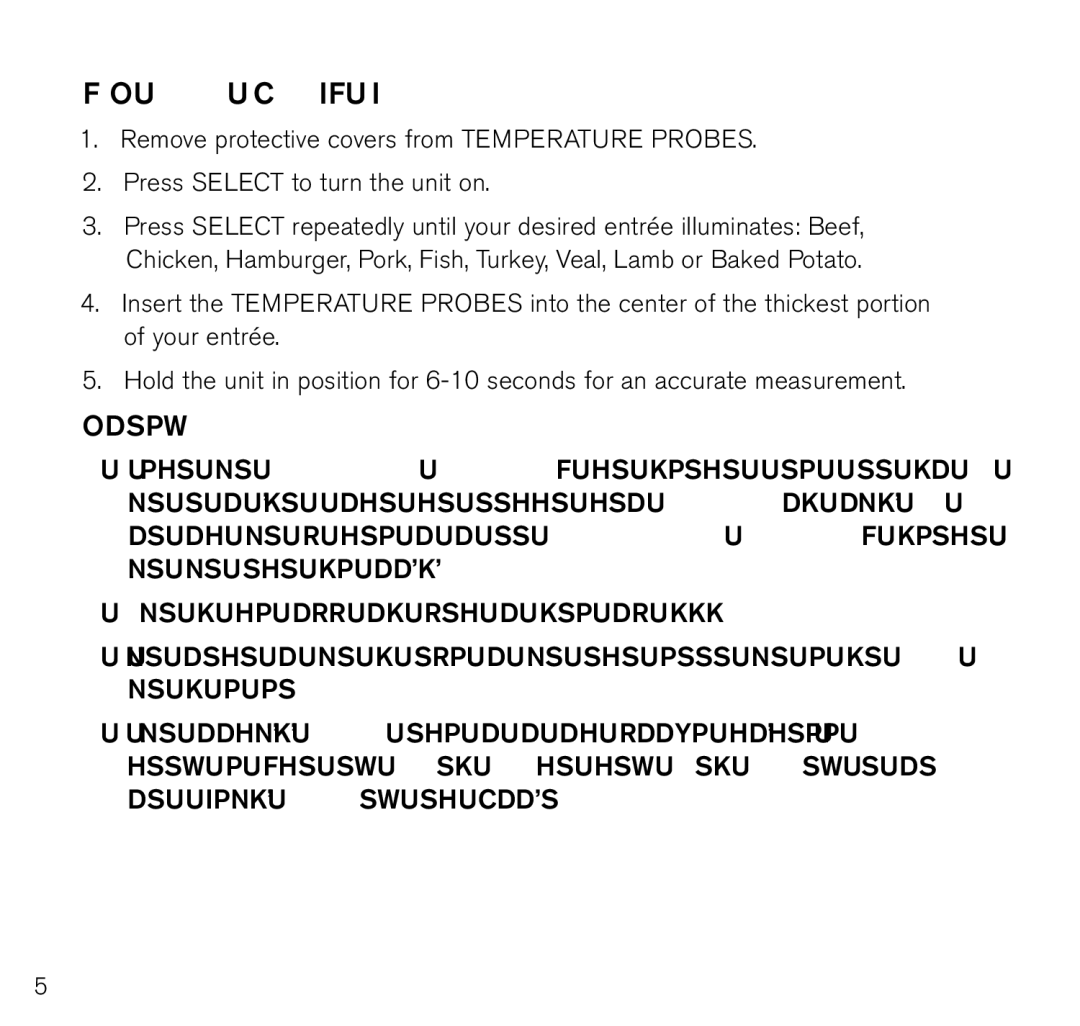 Brookstone 798333 manual Using the chef’s fork 