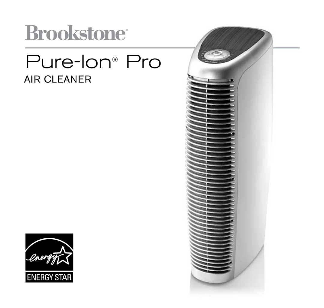 Brookstone Air Cleaner manual Pure-IonPro 