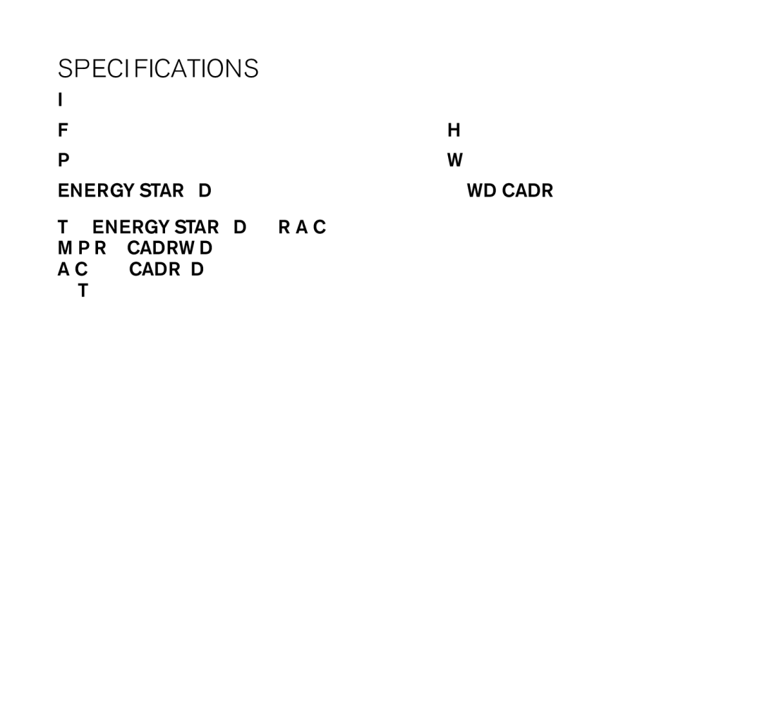 Brookstone Air Cleaner manual Specifications 