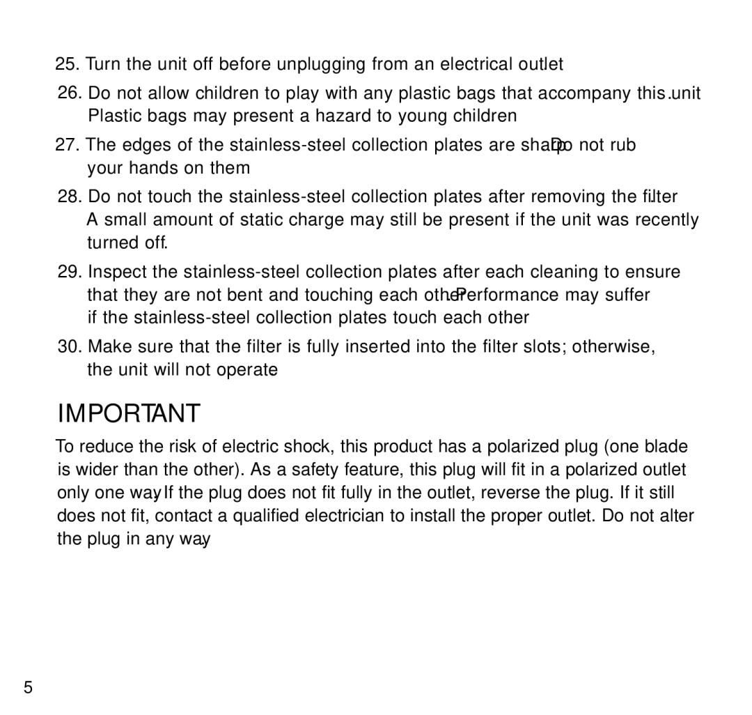 Brookstone Air Cleaner manual 