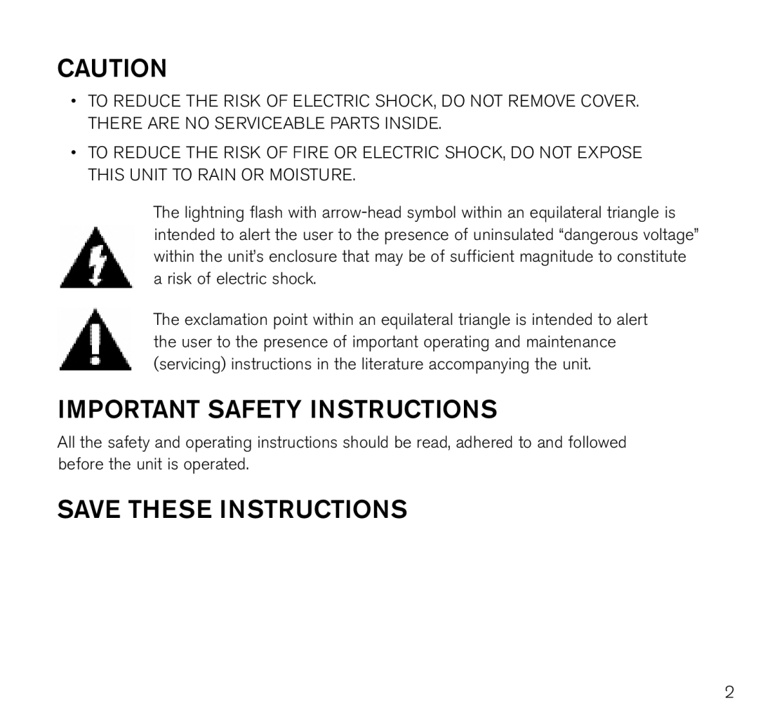 Brookstone BWM-2110 manual Important Safety Instructions 