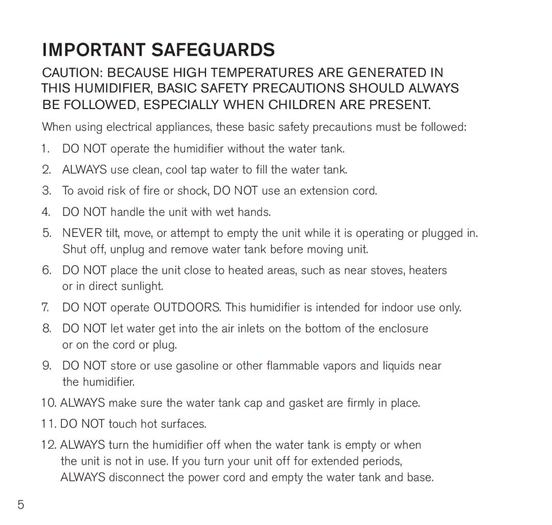 Brookstone BWM-2110 manual Important Safeguards, Be FOLLOWED, Especially When Children are Present 