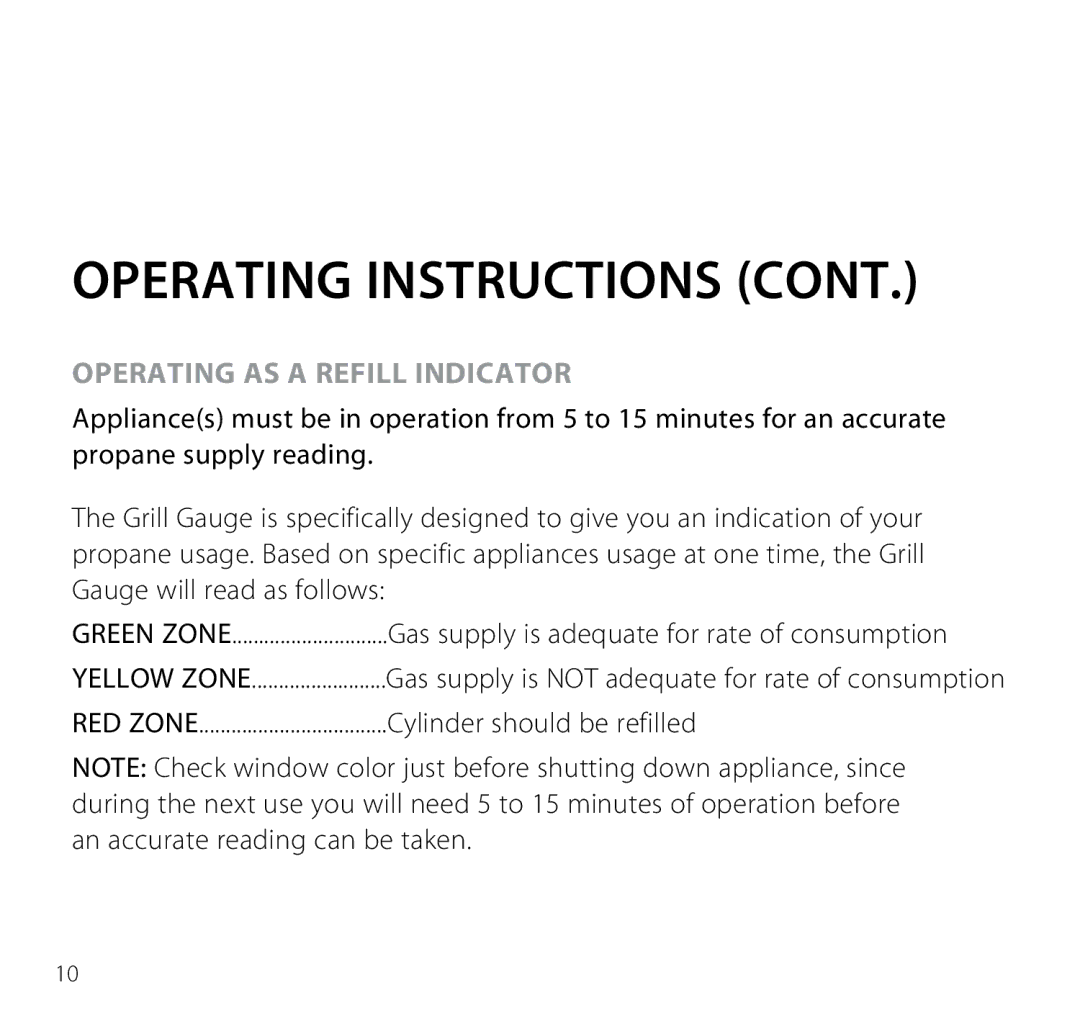 Brookstone Carbon Monoxide Alarm manual Operating as a refill Indicator 