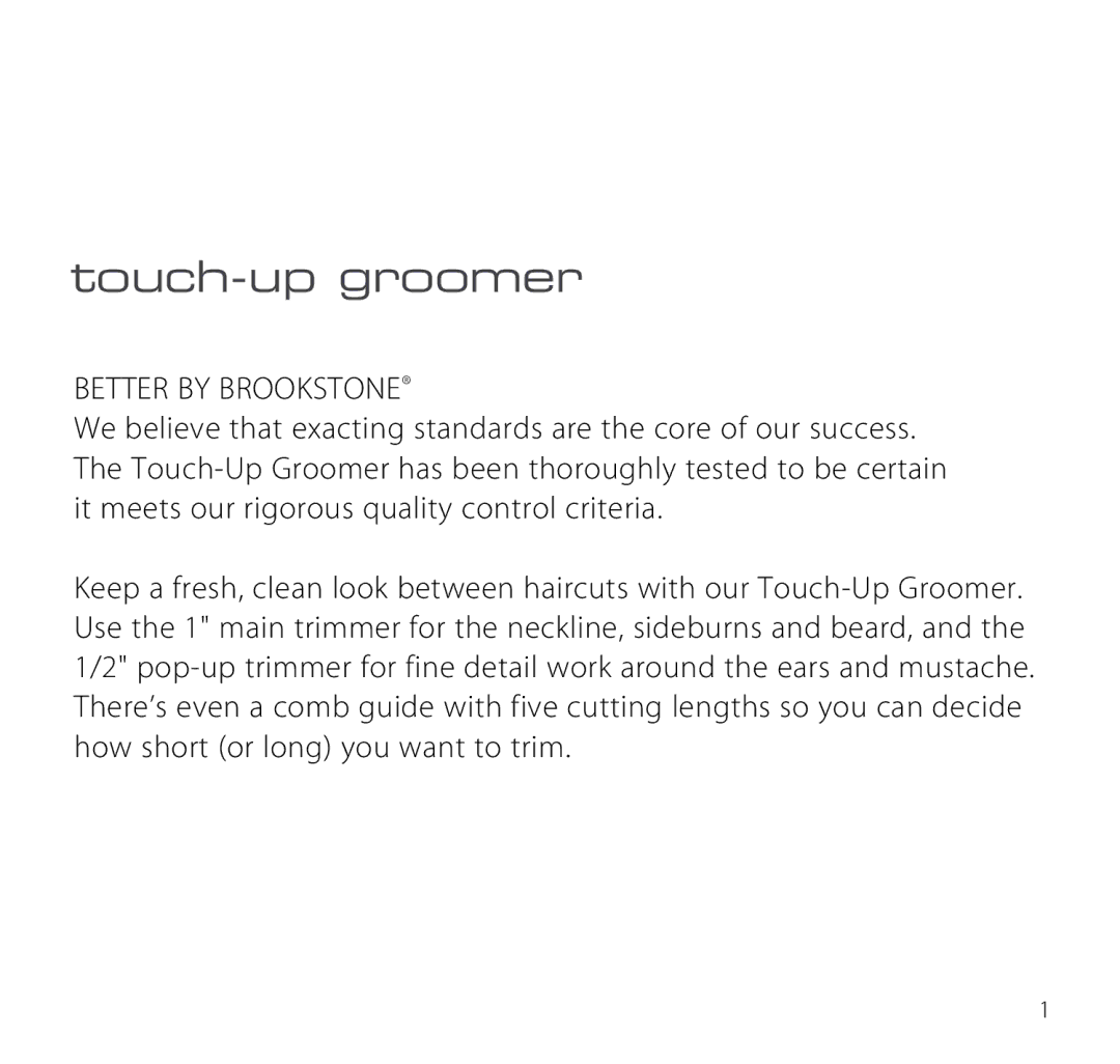 Brookstone Electric Shaver manual Touch-up groomer 