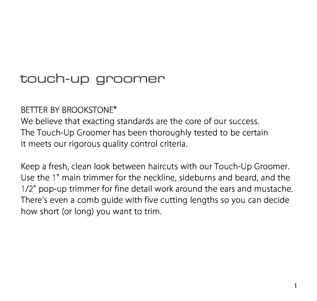 Brookstone Electric Shaver manual touch-up groomer, better by brookstone 