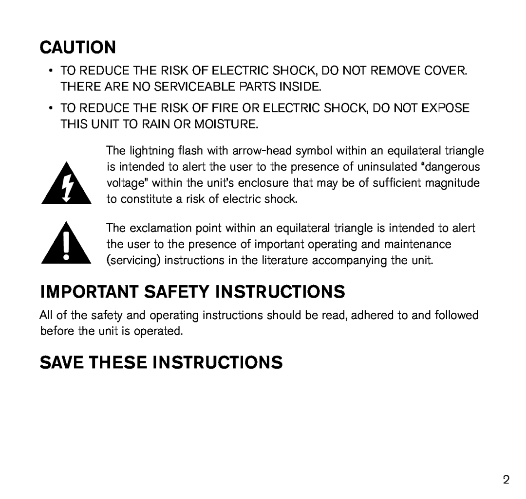 Brookstone MAX 2 manual Important Safety Instructions, Save these instructions 