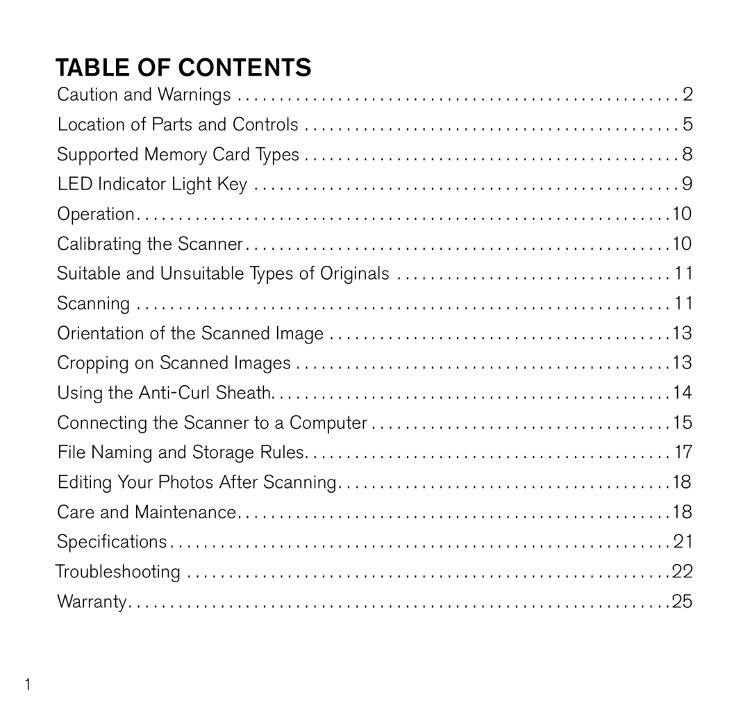 Brookstone Photo Printer manual Table of contents 