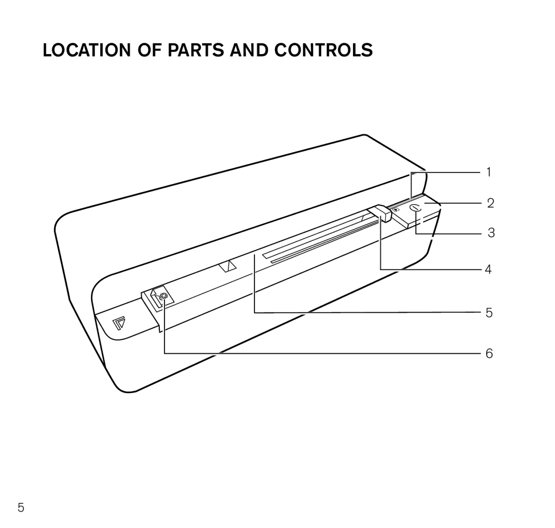 Brookstone Photo Printer manual Location of Parts and Controls 