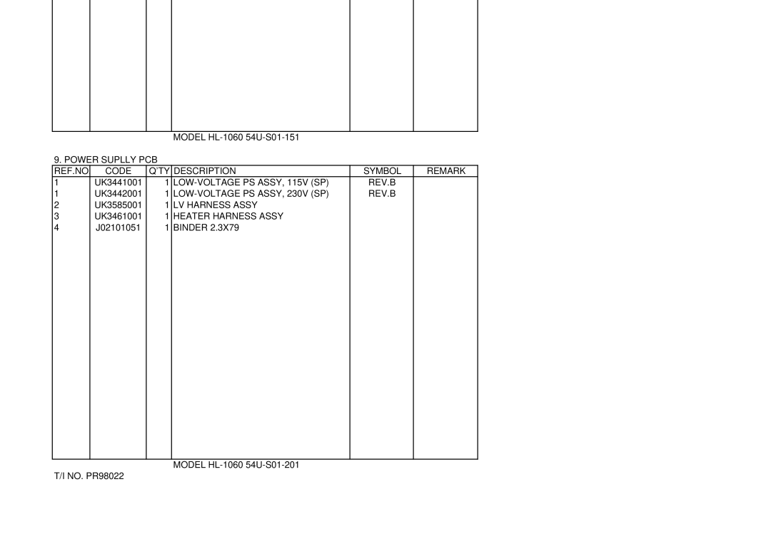 Brother 1060 manual Driver PCB 