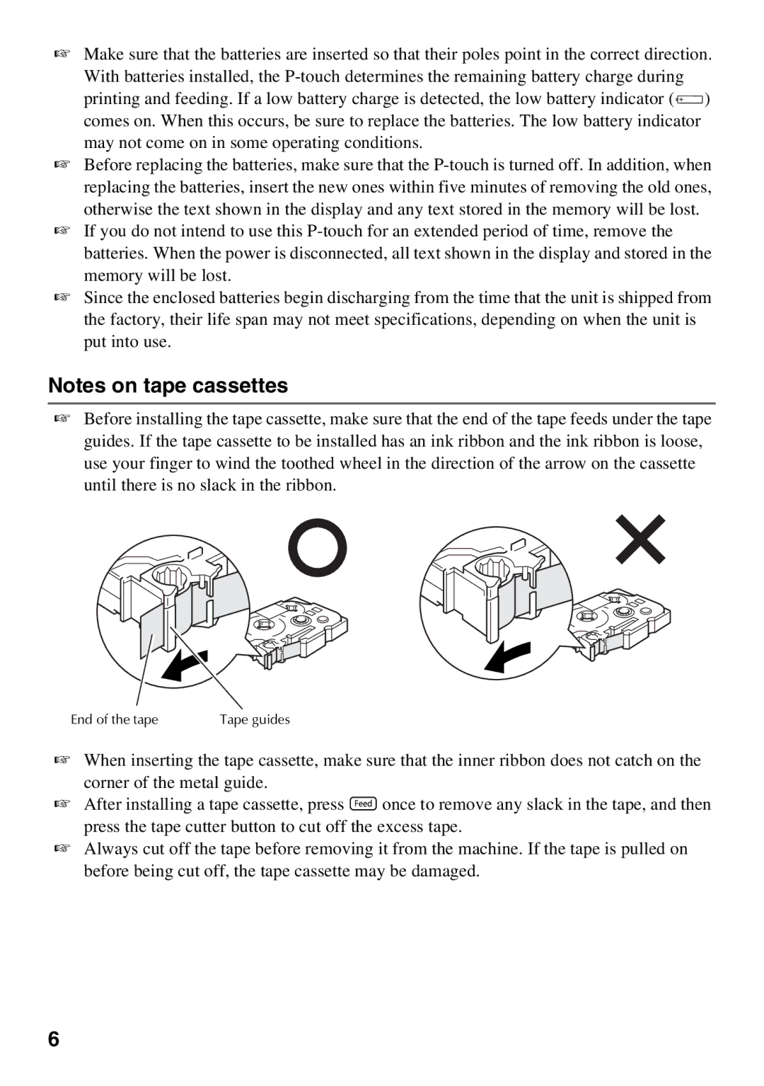 Brother 1650 manual End of the tape 