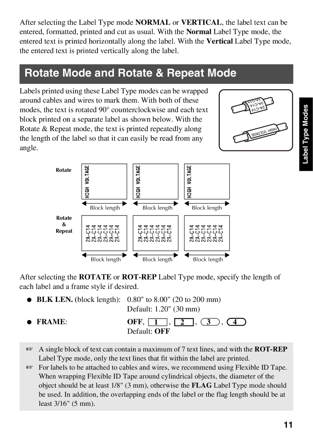 Brother 1650 manual Rotate Mode and Rotate & Repeat Mode, Default OFF 