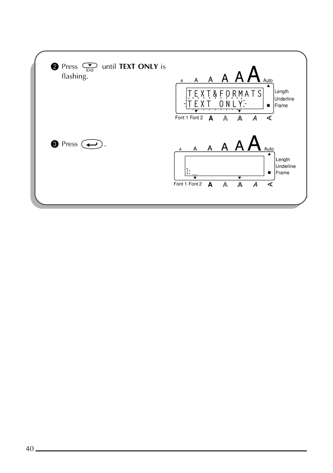 Brother 1800 manual Until Text only is, Flashing 