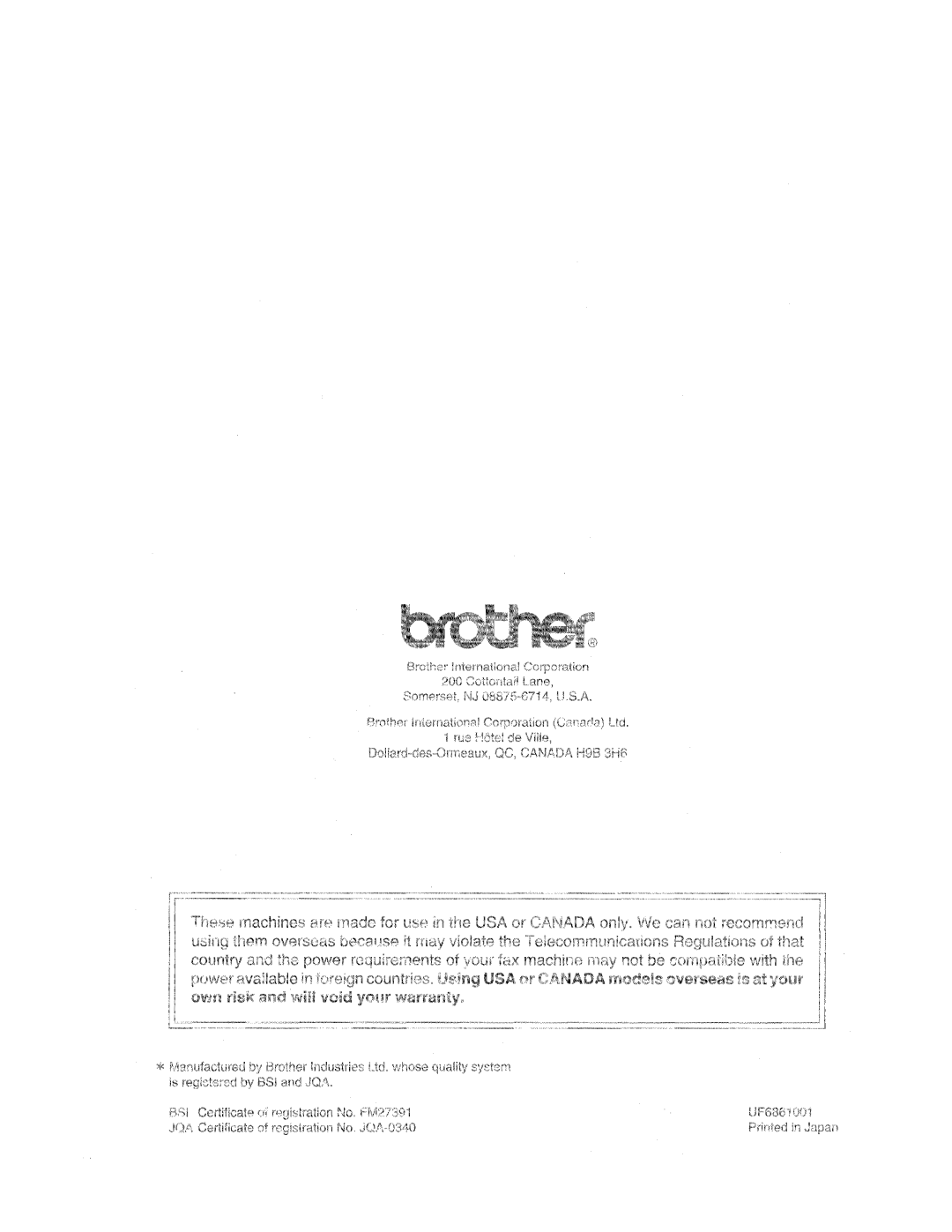 Brother 190, 170 manual 