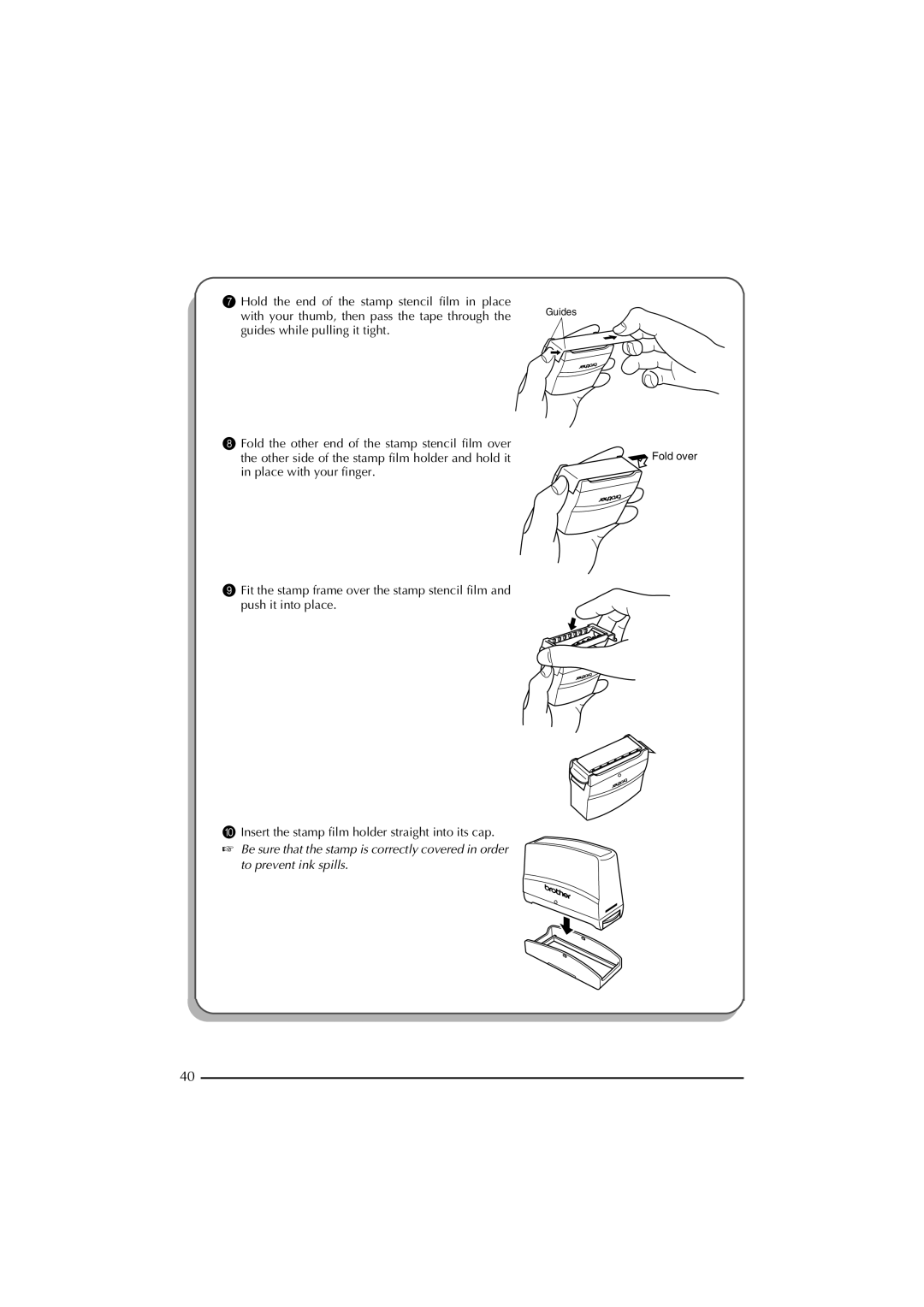 Brother 2300 manual Fold over 