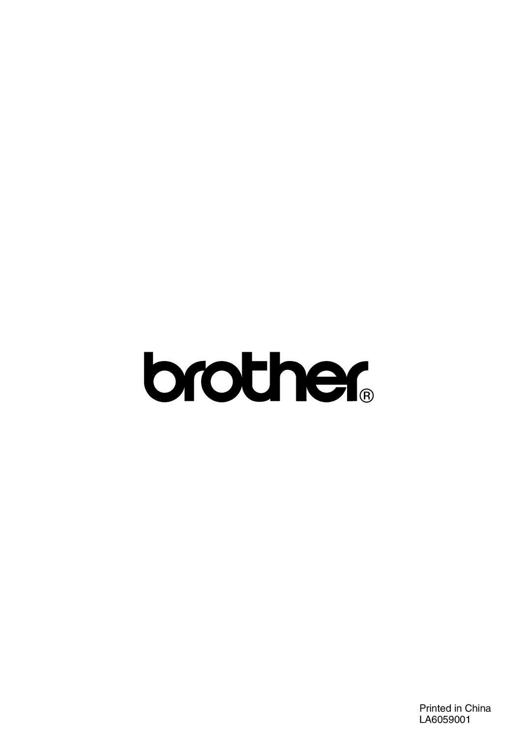 Brother 2300 manual LA6059001 