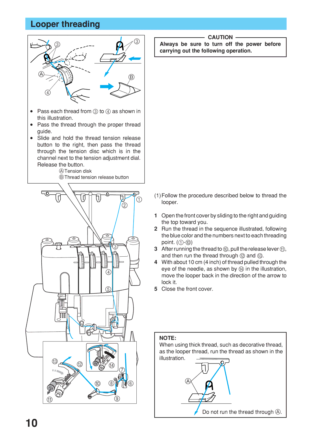 Brother 2340CV operation manual Looper threading 