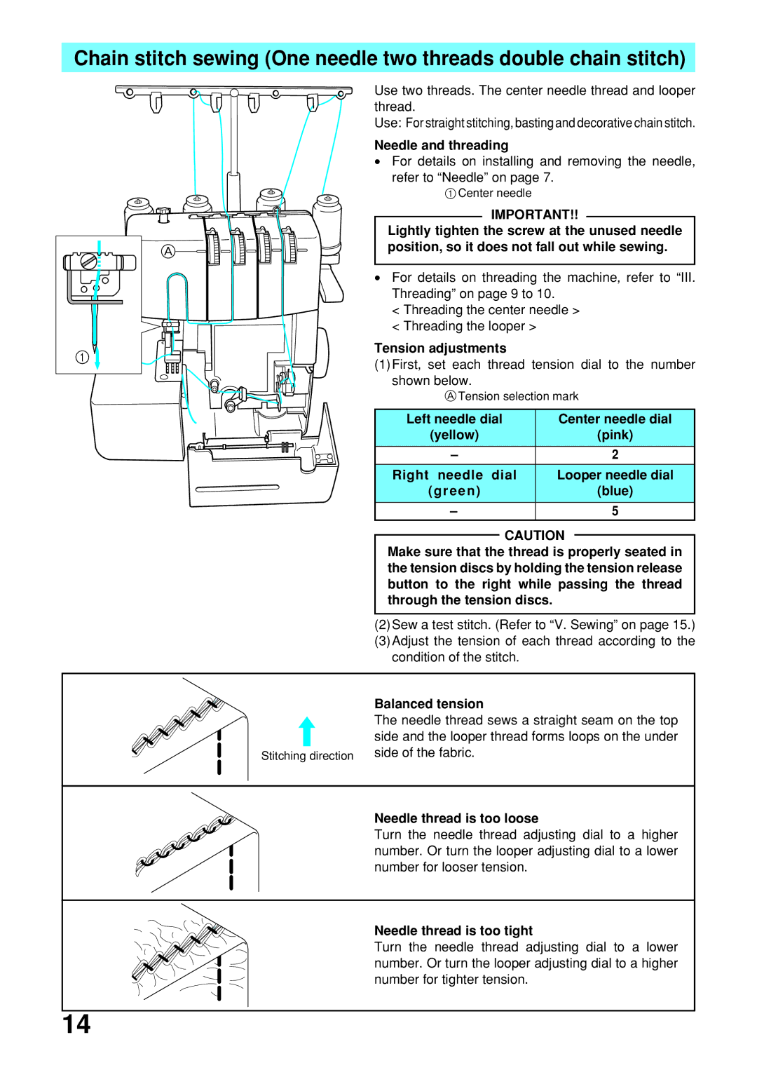 Brother 2340CV operation manual Needle and threading 