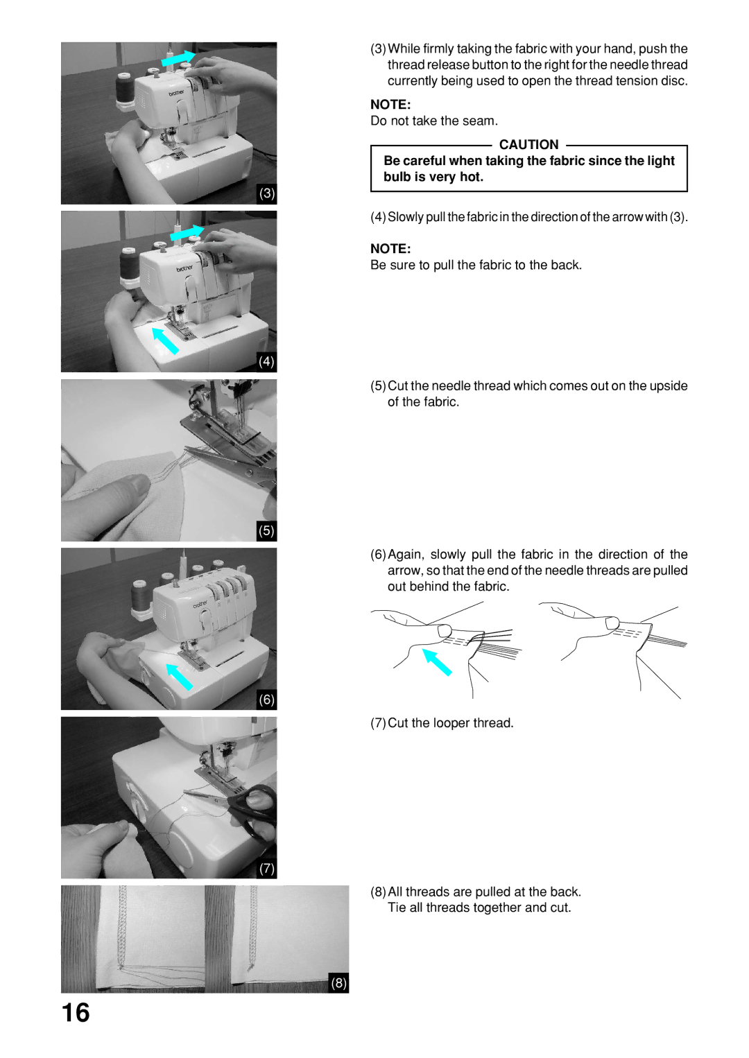 Brother 2340CV operation manual Do not take the seam 