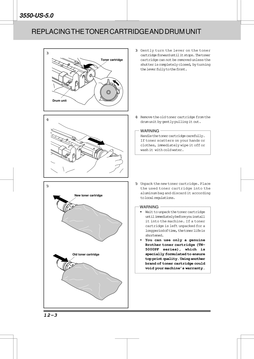 Brother 3550 manual 12-3 